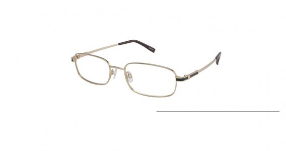 TuraFlex M874 Eyeglasses, SEMI MATTE GOLD W/BLK (GLD)