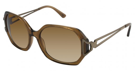 Lulu Guinness L502 Gilda Sunglasses, CRYSTAL BROWN (BRN)