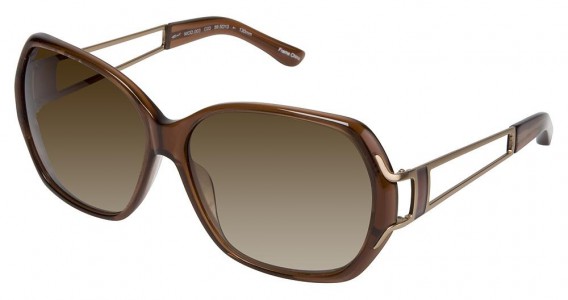 Tura 003 Sunglasses, BROWN TRANS/W DK GLD/BRN ENAM (BRN)
