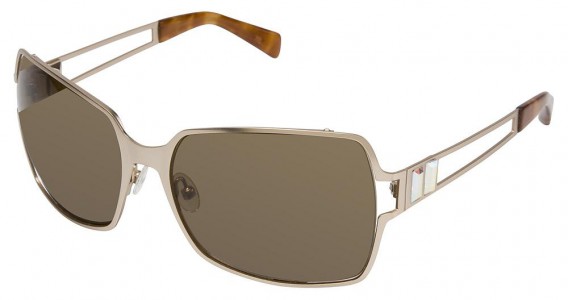 Tura 004 Sunglasses, SEMI MATTE GLD W/AB CRYSTAL (GLD)