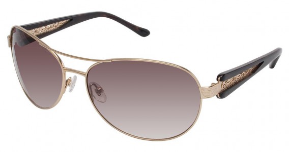 Lulu Guinness L516 Tuesday Sunglasses, GLAMOUR GOLD (GLD)