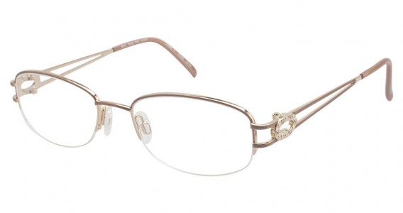 Tura TE206 Eyeglasses, PEACH/GOLD (PCH)