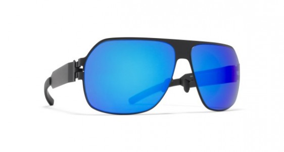 Mykita XAVER Sunglasses, F25 MATT BLACK - LENS: AZURE FLASH