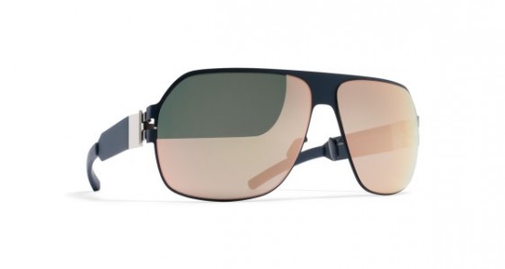 Mykita XAVER Sunglasses, F65 NAVY BLUE - LENS: ROSE GOLD FLASH