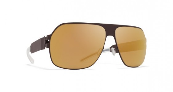Mykita XAVER Sunglasses, F70 EBONY BROWN - LENS: MIRROR BLACK