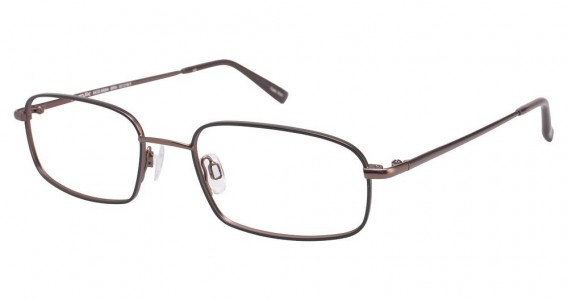 TuraFlex M884 Eyeglasses, SEMI MATTE BROWN W/BLACK (BRN)