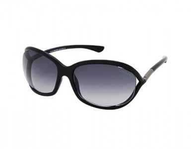 Tom Ford JENNIFER Sunglasses, 01B - Shiny Black / Gradient Smoke