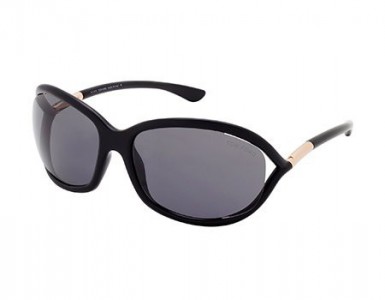 Tom Ford JENNIFER Sunglasses, 01D - Shiny Black / Smoke Polarized
