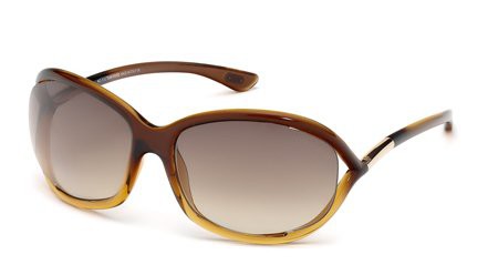 Tom Ford JENNIFER Sunglasses, 50F - Dark Brown/other / Gradient Brown