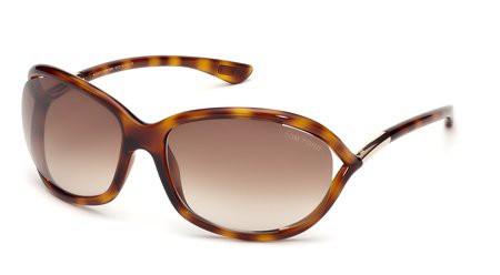 Tom Ford JENNIFER Sunglasses, 52F - Dark Havana / Gradient Brown