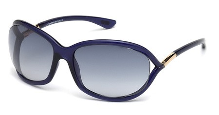 Tom Ford JENNIFER Sunglasses, 90W - Shiny Blue / Gradient Blue