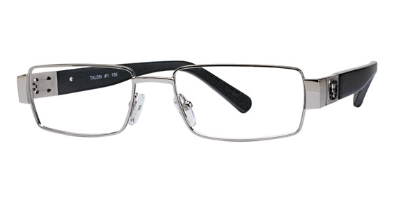 Silver Dollar Talon Eyeglasses, C-1 Chrome/Black