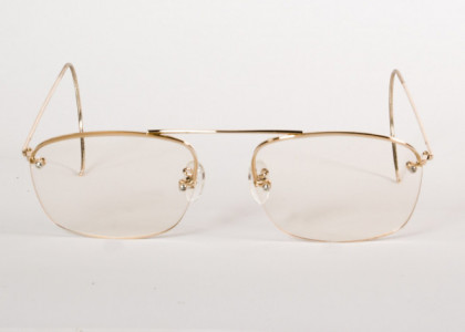 Shuron Icebreakers Eyeglasses, Gold w/ Regular Cable (873 Lens Pattern) Front
