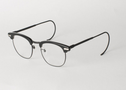 Shuron Ronsir Zyl Eyeglasses, Ebony w/ Aztec Temple and Black Chassis