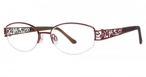Genevieve FASHION Eyeglasses, Burgundy/Brown