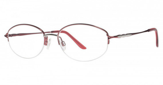 Genevieve JASMINE Eyeglasses, Burgundy/Silver