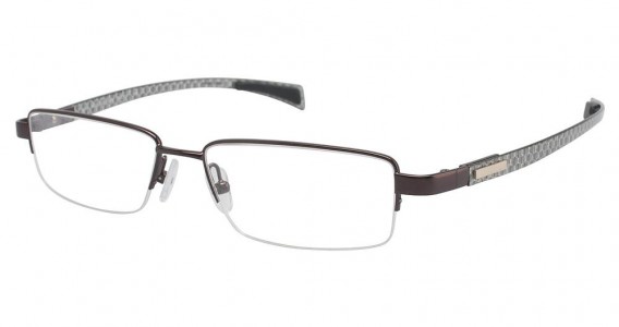 Tura T105 Eyeglasses, Brown/Silver Carbon Fiber (BRN)