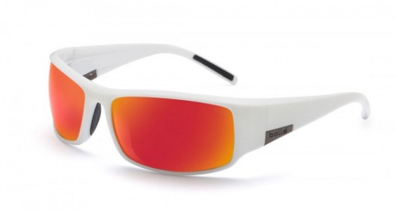 Bolle King Sunglasses, Shiny White / Polarized TNS Fire