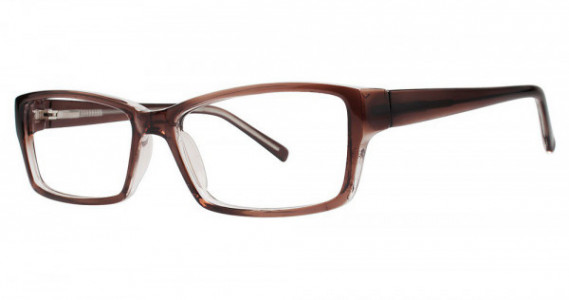 Modern Optical VISA Eyeglasses, Brown/Crystal
