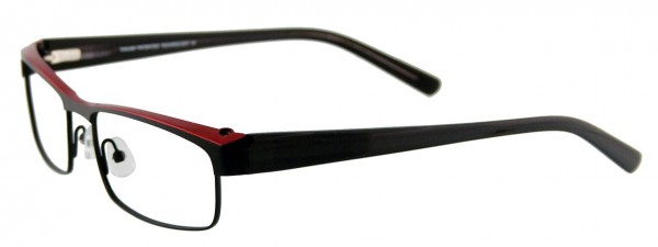 Takumi T9964 Eyeglasses, SATIN BLACK AND RED
