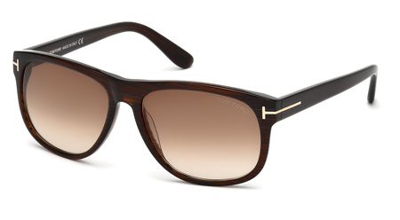 Tom Ford OLIVIER Sunglasses, 50P - Dark Brown/other / Gradient Green