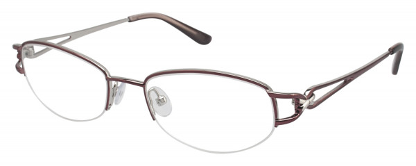 Tura 672 Eyeglasses, Silver/Burgundy (BUR)