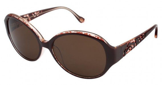 Lulu Guinness L520 Sunglasses, BROWN ROSE (BRN)