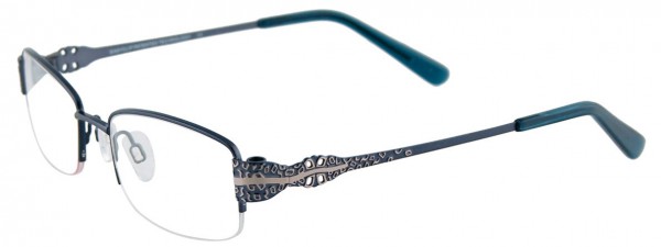 EasyClip EC237 Eyeglasses, SATIN DARK TEAL AND SILVER
