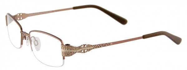 EasyClip EC237 Eyeglasses, SATIN LIGHT BROWN AND GOLD