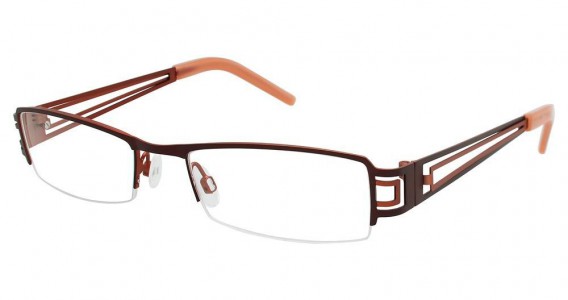 Humphrey's 582123 Eyeglasses, MATTE DARK BROWN WITH SALMON (60)