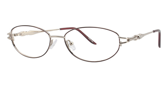 Joan Collins 9770 Eyeglasses, Gold/Burgundy