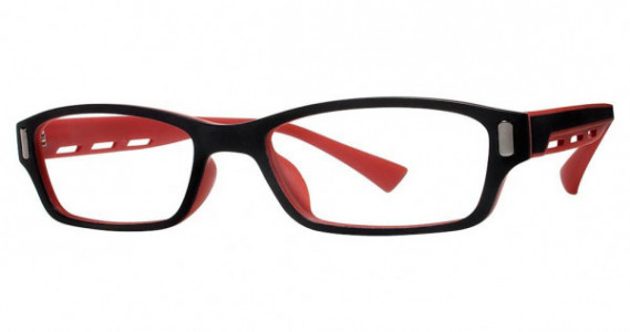 Modz Rockford Eyeglasses, matte black/red