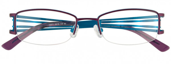 Takumi T9971 Eyeglasses, 080 - Satin Dark Purple & Turquoise