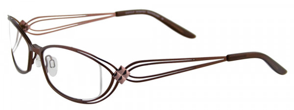 EasyClip EC246 Eyeglasses, 010 - Satin Chocolate & Pink