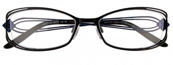 EasyClip EC246 Eyeglasses, 090 - Satin Black & Blue