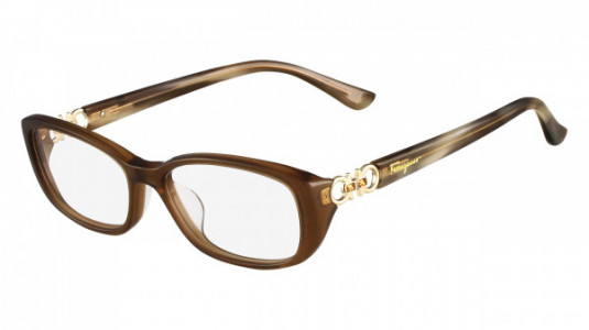 Ferragamo SF2622R Eyeglasses, (210) CRYSTAL BROWN