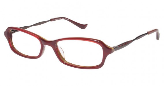 Tura R201 Eyeglasses, DEEP RED W/SEMI MATTE GOLD (RED)