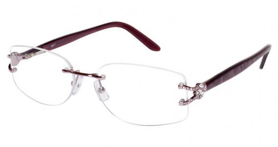 Tura TE217 Eyeglasses, PINK W/CLEAR CRYSTALS (PNK)