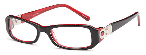 Di Caprio DC 74 Eyeglasses, Black Red