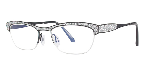 Menizzi M3017 Eyeglasses, Black/Silver Glitter