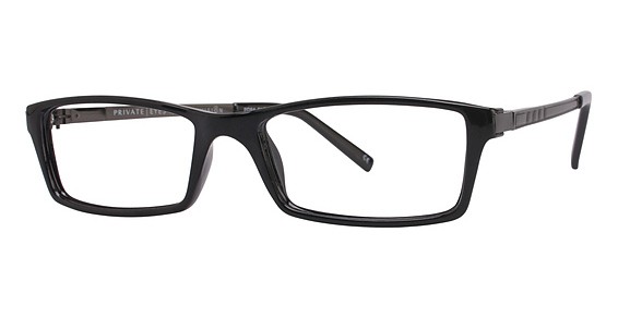 FGX Optical Larz Eyeglasses, Shiny black with satin gunmetal temples