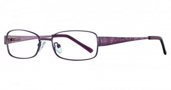 FGX Optical Barcelona Eyeglasses, PRP Satin Plum With Plum Crystal Tips