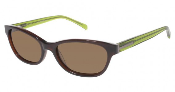 Ted Baker B554 Sunglasses, Brown/Lime (BRN)