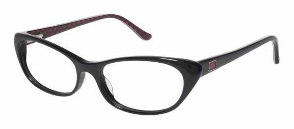 Lulu Guinness L867 Eyeglasses, Black/Red (BLK)