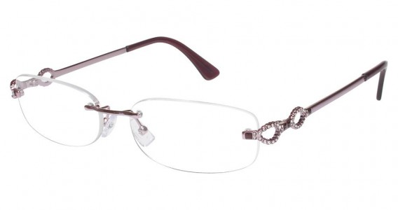 Tura TE220 Eyeglasses, Pink with fuschia and crystal (PNK)