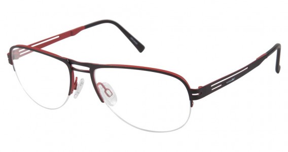 TITANflex 820621 Eyeglasses, Black w/ Red (10)