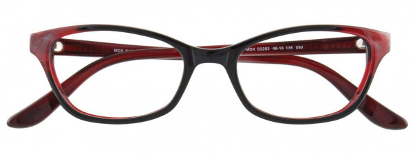 MDX S3283 Eyeglasses, 090 - Black & Red Marbled