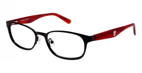 Vince Camuto VO018 Eyeglasses, BLK Black/Lipstick Red Horn