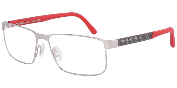 Porsche Design P 8222 Eyeglasses, Matte Silver, Red (B)