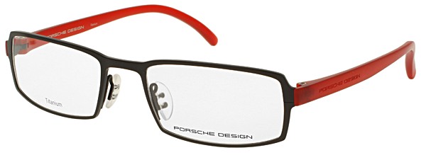 Porsche Design P 8145 Eyeglasses, Black Matte, Red Matte (A)